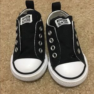 Size 4 Black Velcro Converse for toddlers